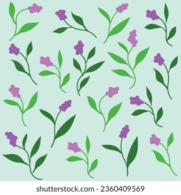 Dibujo vectorial del patrón de frutas rosas y hojas verdes