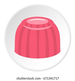 Pink fruit jelly icon in flat circle isolated vector illustration for web
