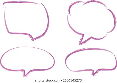 pink fuchsia color pattern decorative doodle speech bubbles