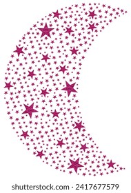 Icono de estrellas de brillo eclipse de fucsia rosa Vector 6
