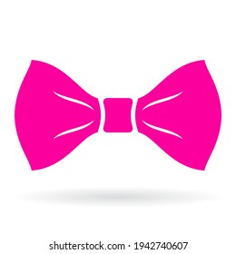 Pink funky bow tie icon isolated on white background