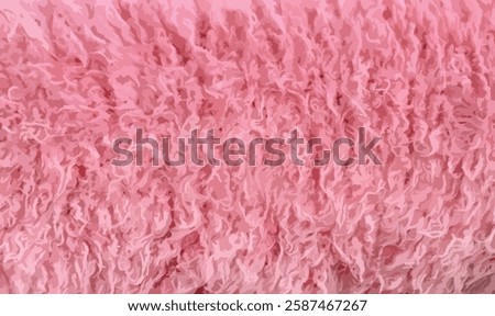 Pink fur background. Polar soft pink fluffy fluffy sheepskin background texture. Pink sheep fur natural sheepskin background texture. Plush fluffy soft pink fur pattern. Vector illustration.