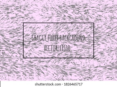 Pink fur vector texture. Pink, gray realistic shaggy animal skin imitation. Cozy furry background. Seamless animal print. Winter holiday wallpapers. Wool textured template.