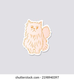 pink furry cat design illustration