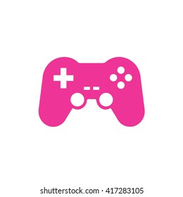 Pink game controller icon vector illustration