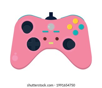 pink game controller on background