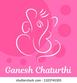 Pink Ganesh Chaturthi background. Flat illustration of pink Ganesh Chaturthi vector background for web design