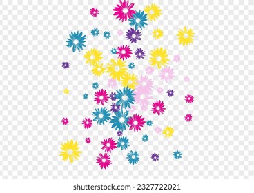 Pink Garden Background Transparent Vector. Petal Flowering Period Print. Purple Plant Young. Repeat Template. Beautiful Color Flower.