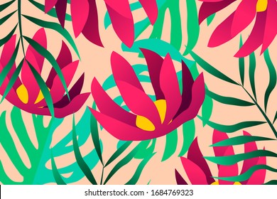 Pink Garden cute Flower and tree useful for graphic design element and decorate your web page or application Vector illustration design element with EPS10 format file