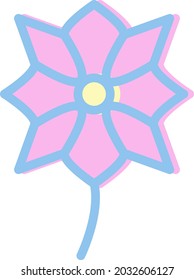 Pink gardenia, illustration, vector, on a white background.