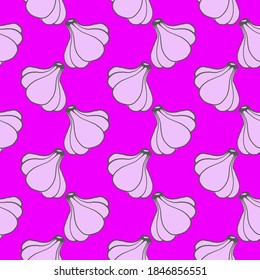 Ajo rosado, patrón sin costura en fondo rosado.