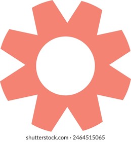 Icono de engranaje rosa estilo plano