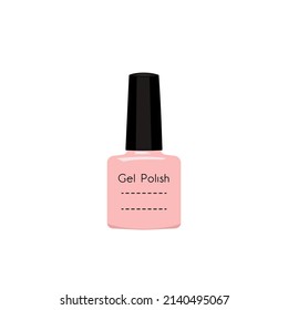 pink gel nail polish bottle manicure simple vector illustration