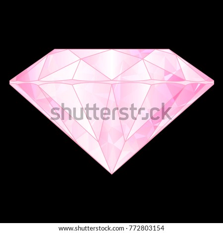 Pink gem on a black background.