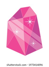 pink gemstone shining on background