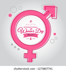 pink gender sign. gender equality between men and women. Happy women's day vector illustration design