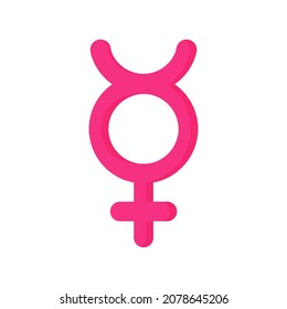 Pink gender symbol of non binary transgender.Sexual orientation