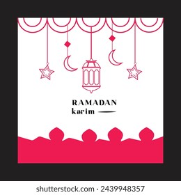 pink generous Ramadan Karim with beautiful stylizes Ramadan  holy month poster