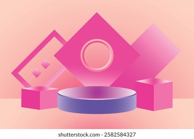 Pink Geometric Abstract Background Design