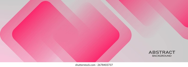 Pink geometric abstract background overlap layer on bright space with cutout shape effect decoration. Modern graphic design element rounded style concept for web banner, flyer, card, or brochure cover