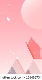 Pink geometric abstract background vector