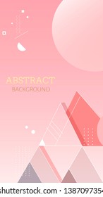 Pink geometric abstract background vector