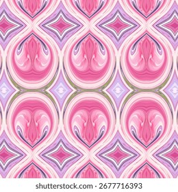 Pink geometric abstract pattern with marble texture, creating a decorative and stylish seamless design. Ideal for backgrounds, wallpaper, or textile inspiration.
