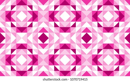 Pink geometric abstract pattern vector background design.