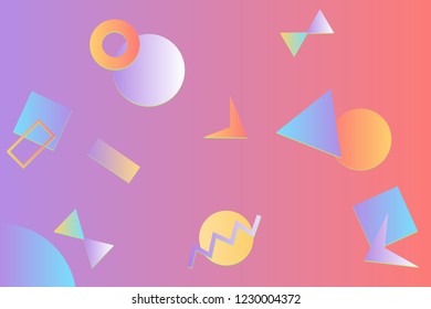 Pink geometric abstraction with gradient shapes