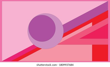 rosafarbener geometrischer Hintergrund. Abstrakte Dreiecke und Kreise.