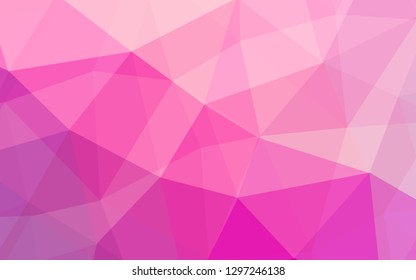 Pink geometric background with low poly triangle shapes design