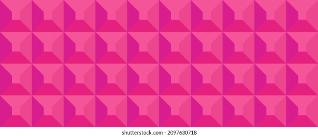 Pink geometric background. Mosaic tiles. Vector illustration. 