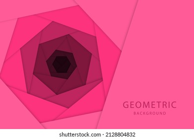 Pink geometric background. Vector illustration. 