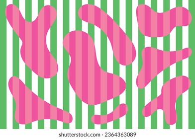 Pink geometric doodle shapes with risograph effect. Retro design element