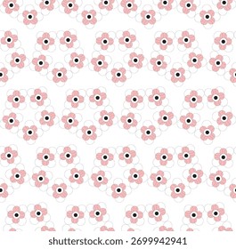 Pink Geometric Floral Square Pattern

