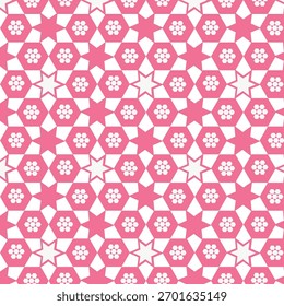 Fondo de patrón de estrella floral geométrico rosa