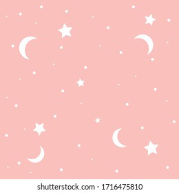 Pink geometric pattern. Starry sky.