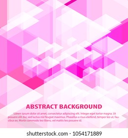 Pink geometric polygon abstract background.