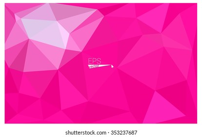 Pink geometric rumpled triangular low poly origami style gradient illustration graphic background. Vector polygonal design for your business. Pink geometric rumpled triangular low poly origami style gradient illustration graphic background. Vector polygonal design for your business.