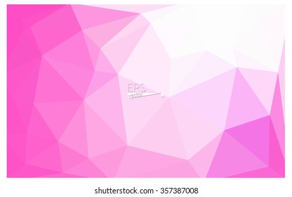 Pink geometric rumpled triangular low poly origami style gradient illustration graphic background. Vector polygonal design for your business.
