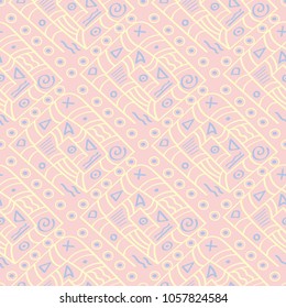 Pink geometric seamless background. Multi colored pattern for wallpapers, textile and fabrics