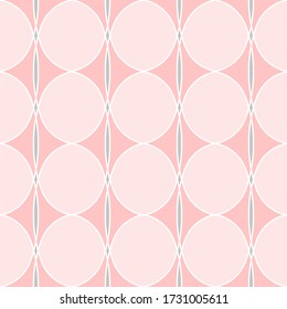 Pink geometric seamless background with white patterns.