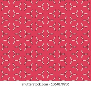 Pink geometric seamless vector flower petals pattern