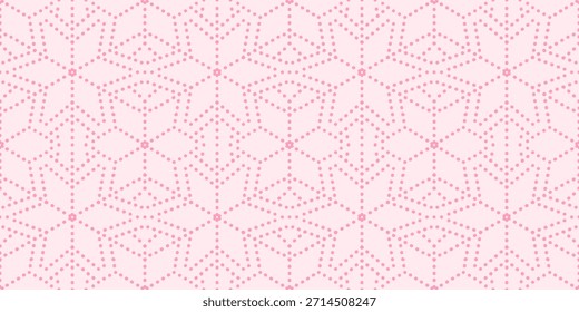 Patrón inconsútil geométrico rosado de los copos de nieve del Vector para los fondos del invierno, diseño punteado abstracto lindo para las invitaciones y los Anuncios