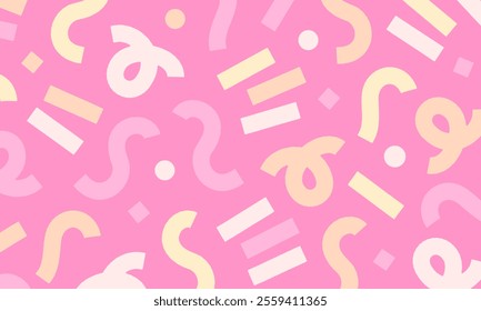 Pink geometric with spring image. Vector illustration backgrounds.
