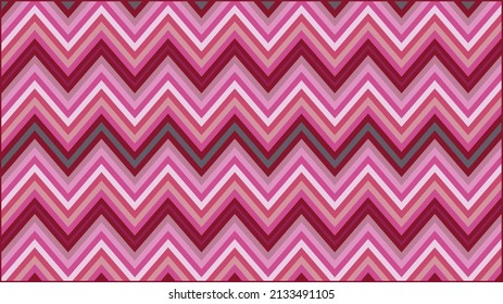 rosafarbene geometrische Streifen Muster, Textur mit gewellten, gekrümmten Linien.Optische Kunsthintergrund. Zigzag-Effekt, Wave-Design mit psychedelischen Streifen.Vektorgrafik.