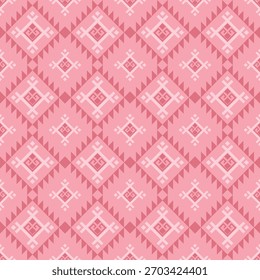 Pink Geometric Tribal Seamless Pattern