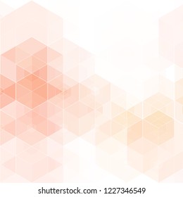 
Pink geometric vector of hexagons, on white background. Design element, brochure template