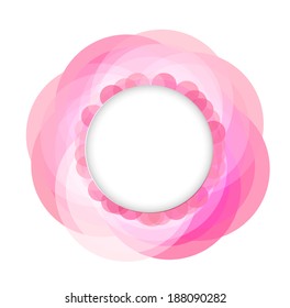 Pink geometrical circles frame, vector illustration