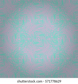pink geometrical seamless pattern in stripes style. Colorful, symmetric design for packing-paper, carpet, fabric or other purpose. Tangled tessellated repeatable backdrop.